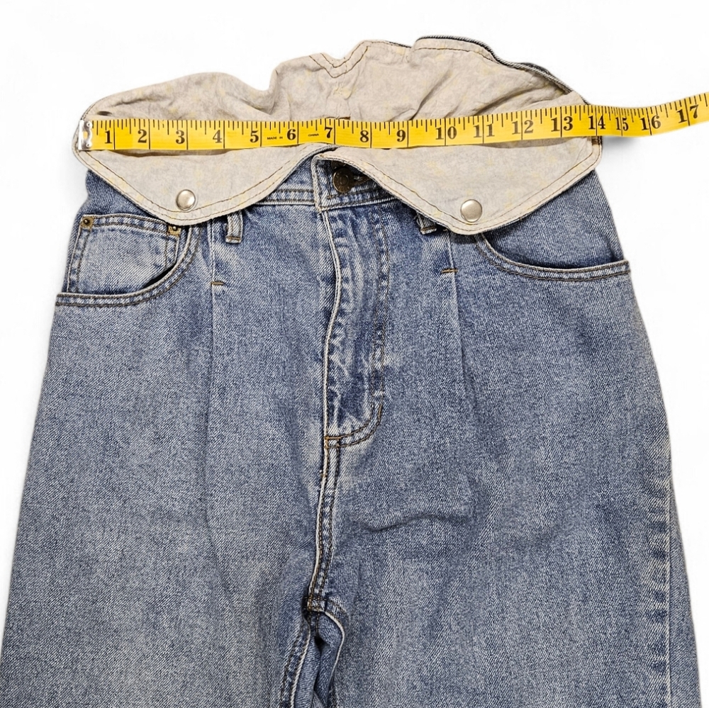 Urban Outfitters BDG High Rise Pleated Fold Over Mom Jeans In Blue Size 27 - Picture 8 of 11